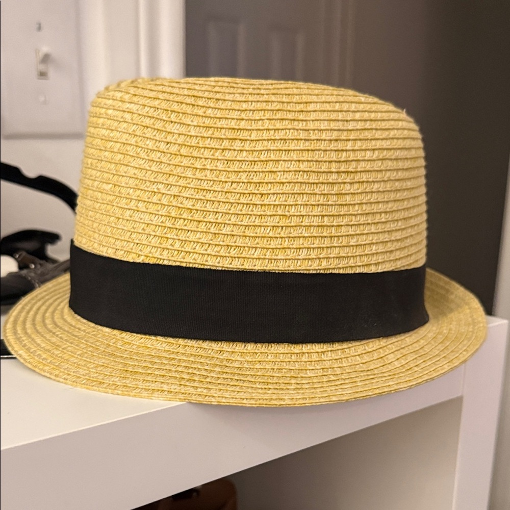 Target Straw Fedora Hat with Black Band